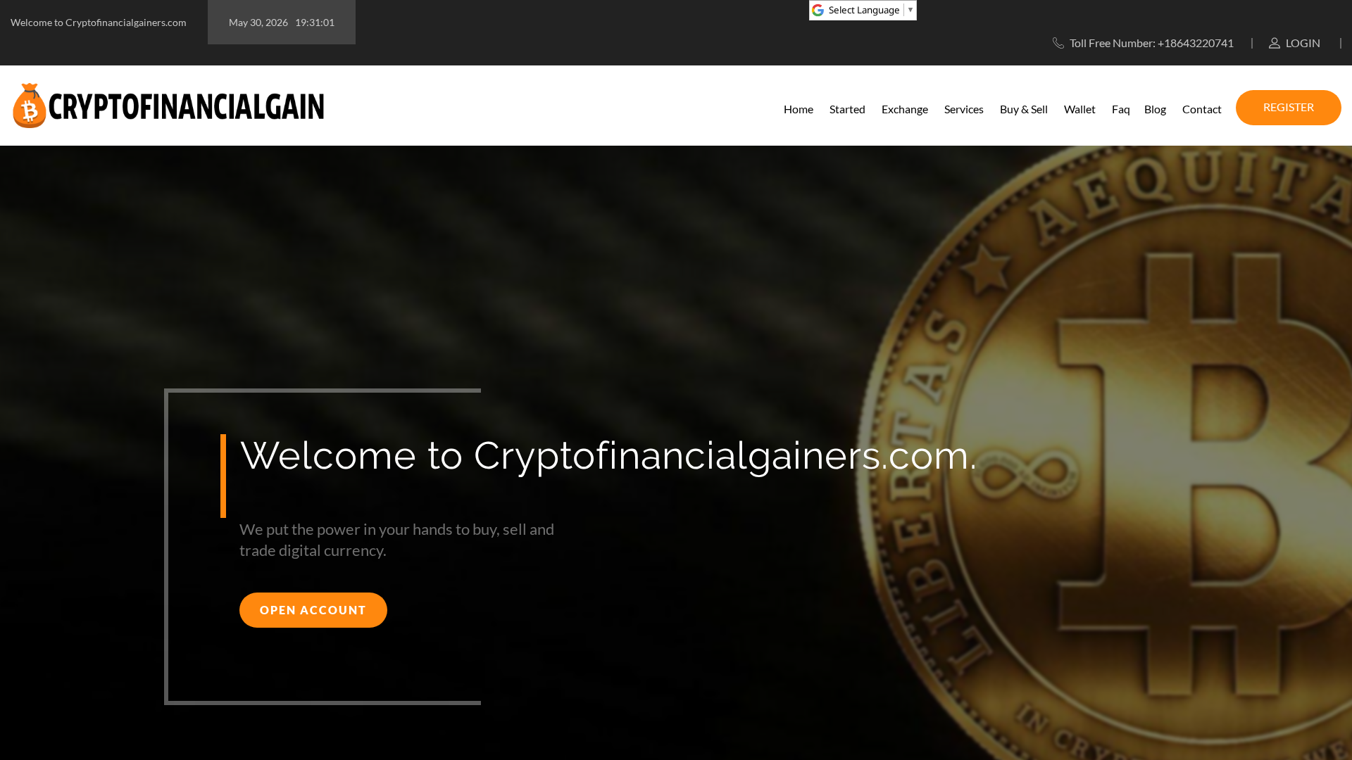 Screenshot of cryptofinancialgainers.com