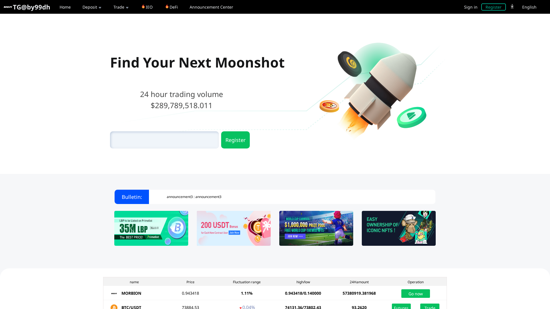 Screenshot of coinbin.us