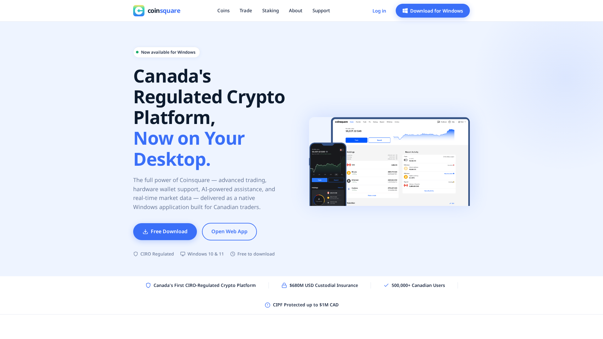 Screenshot of coinsquare-desktop.com