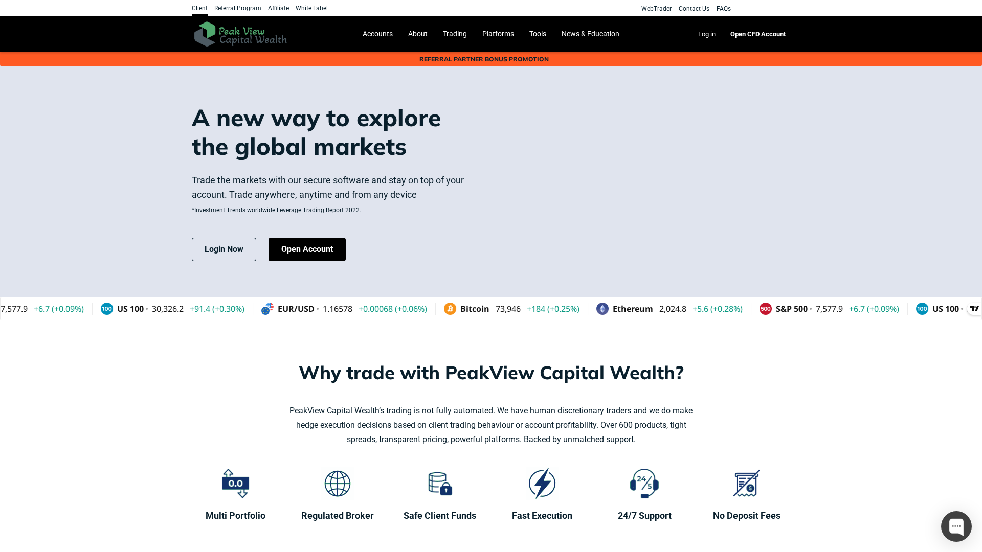 Screenshot of peakviewcapitalwealth.com