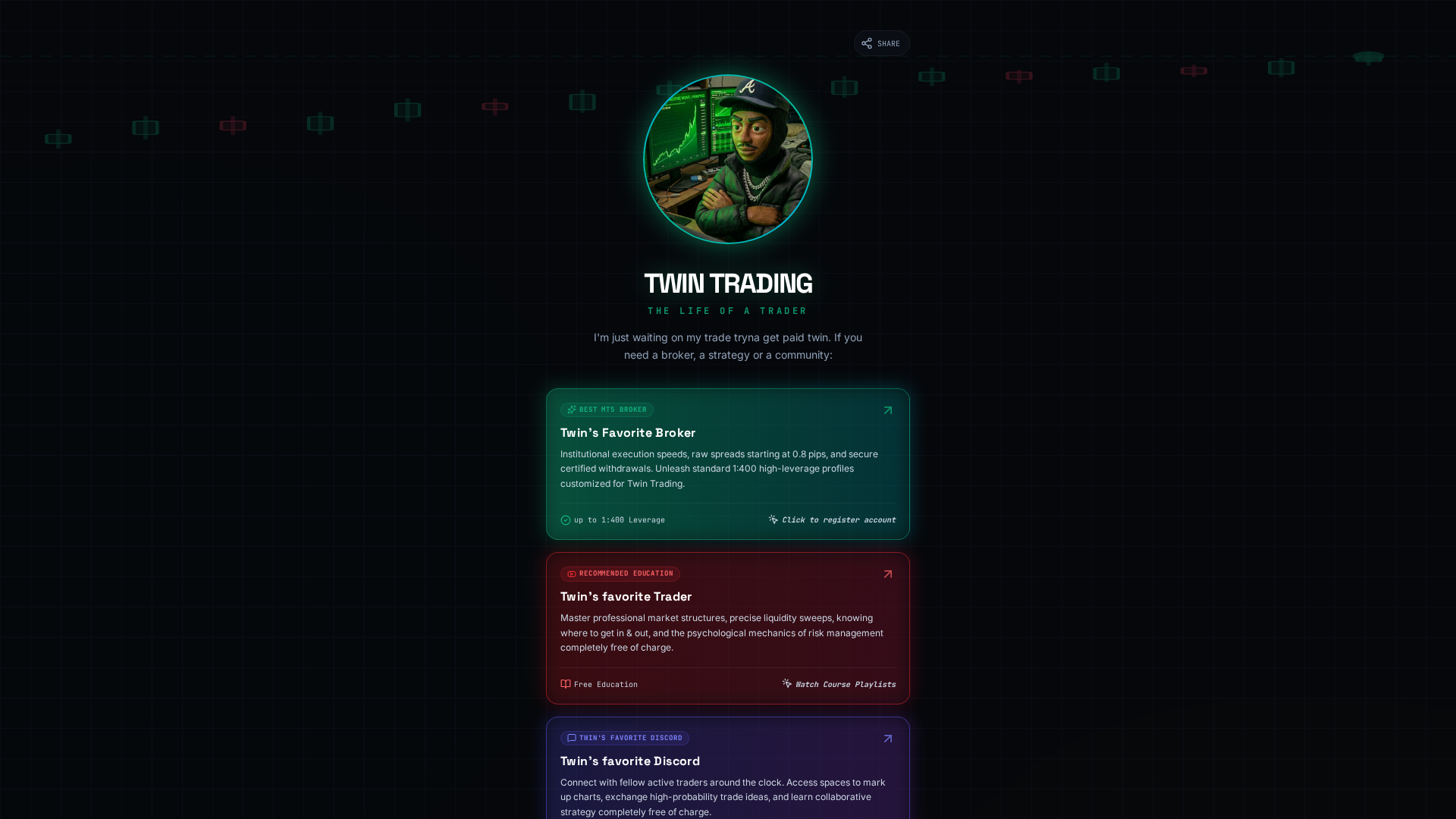 Screenshot of twin.trading
