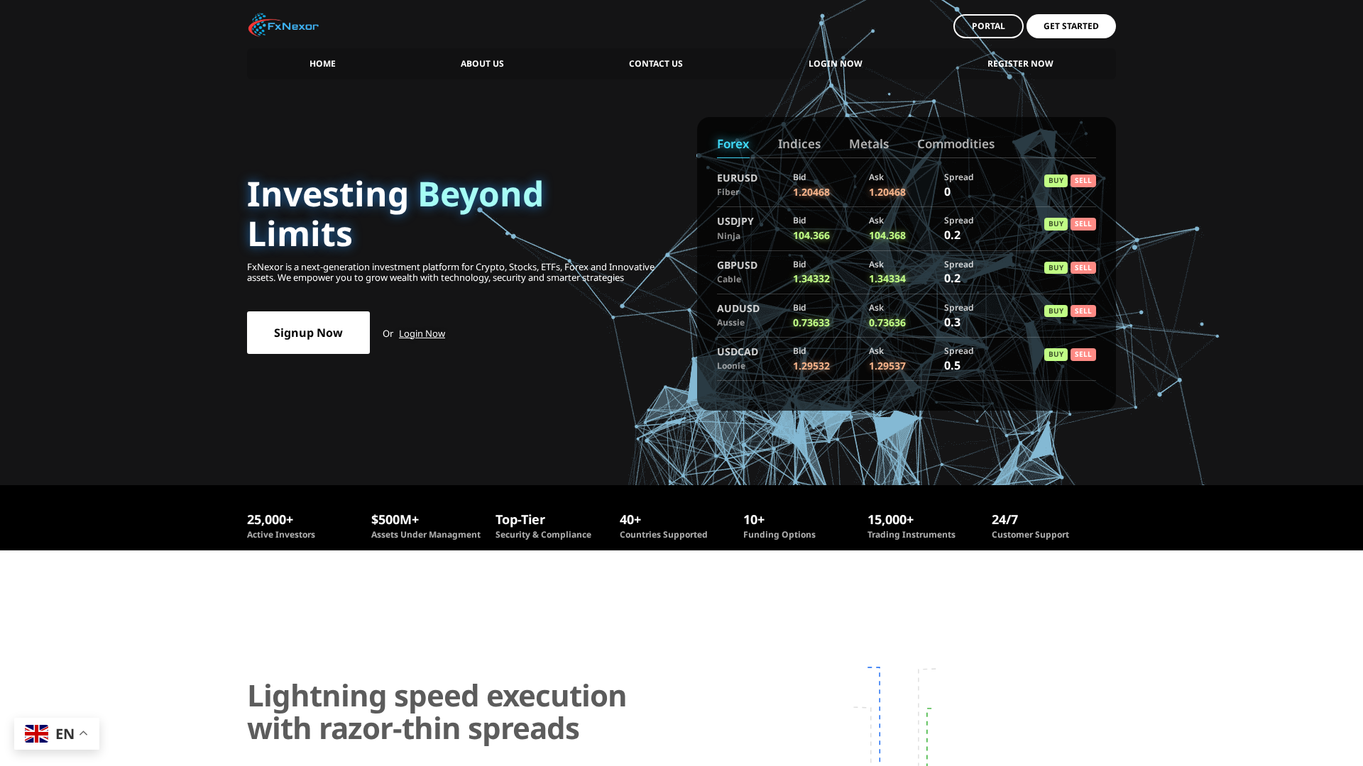 Screenshot of fxnexor.com