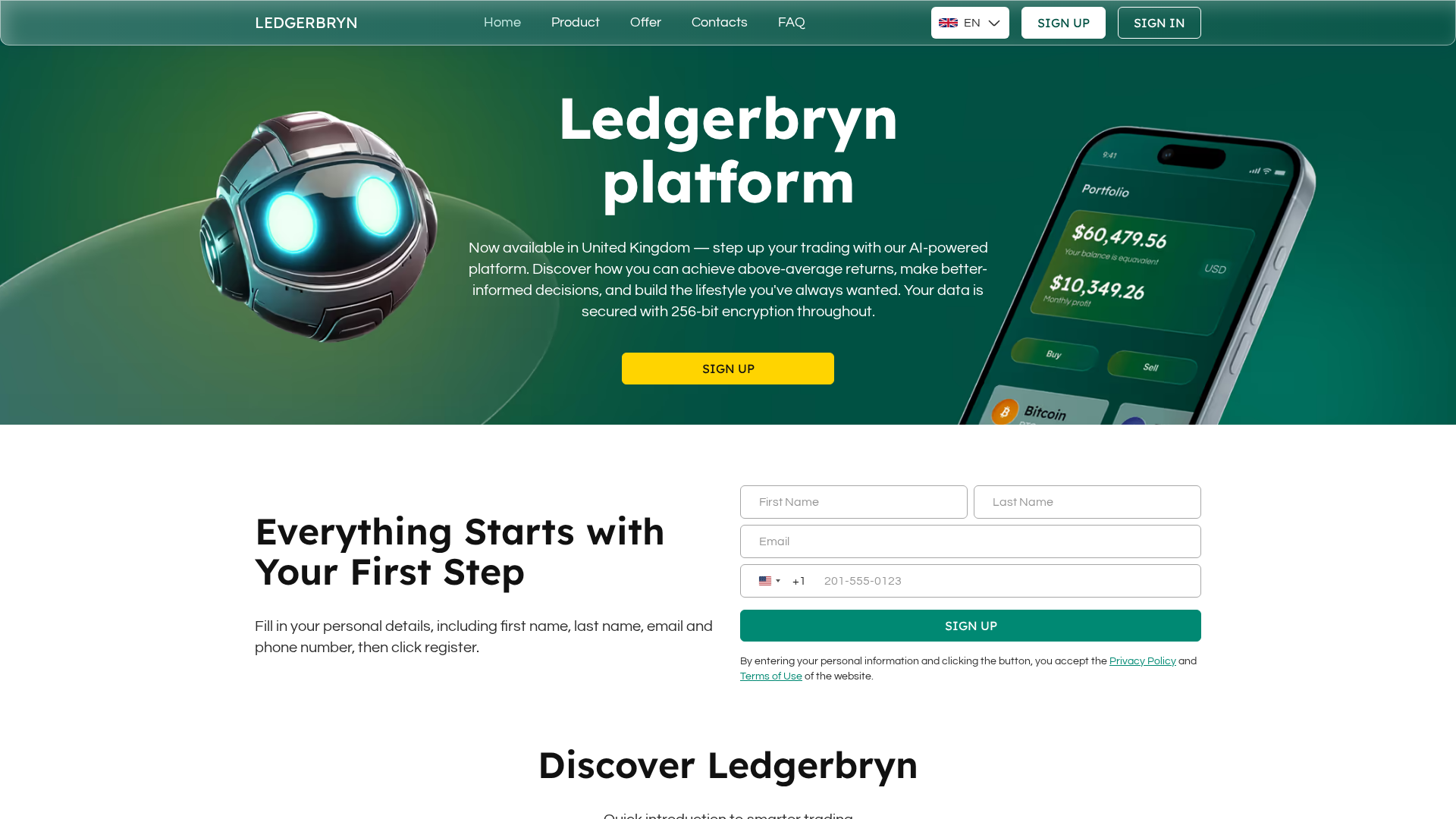 Screenshot of ledgerbryn.org