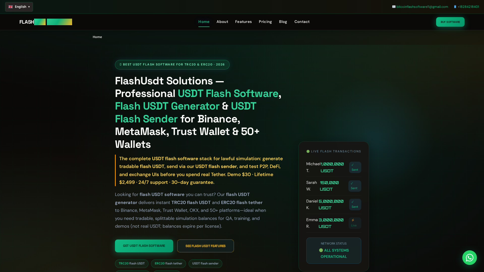 Screenshot of usdflasherpro.online