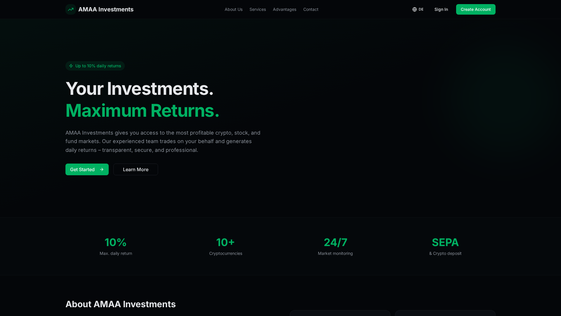 Screenshot of amaa-investments.com