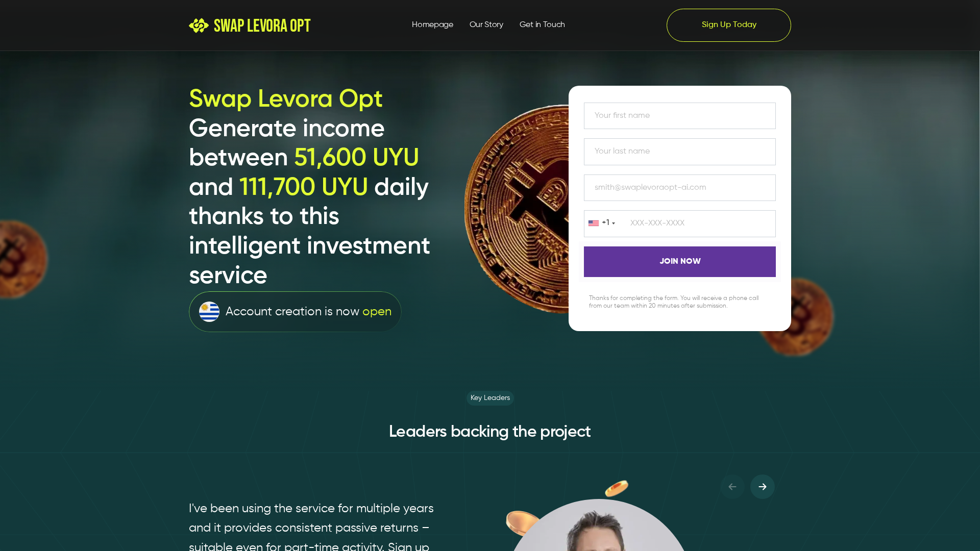 Screenshot of swaplevoraopt-ai.com