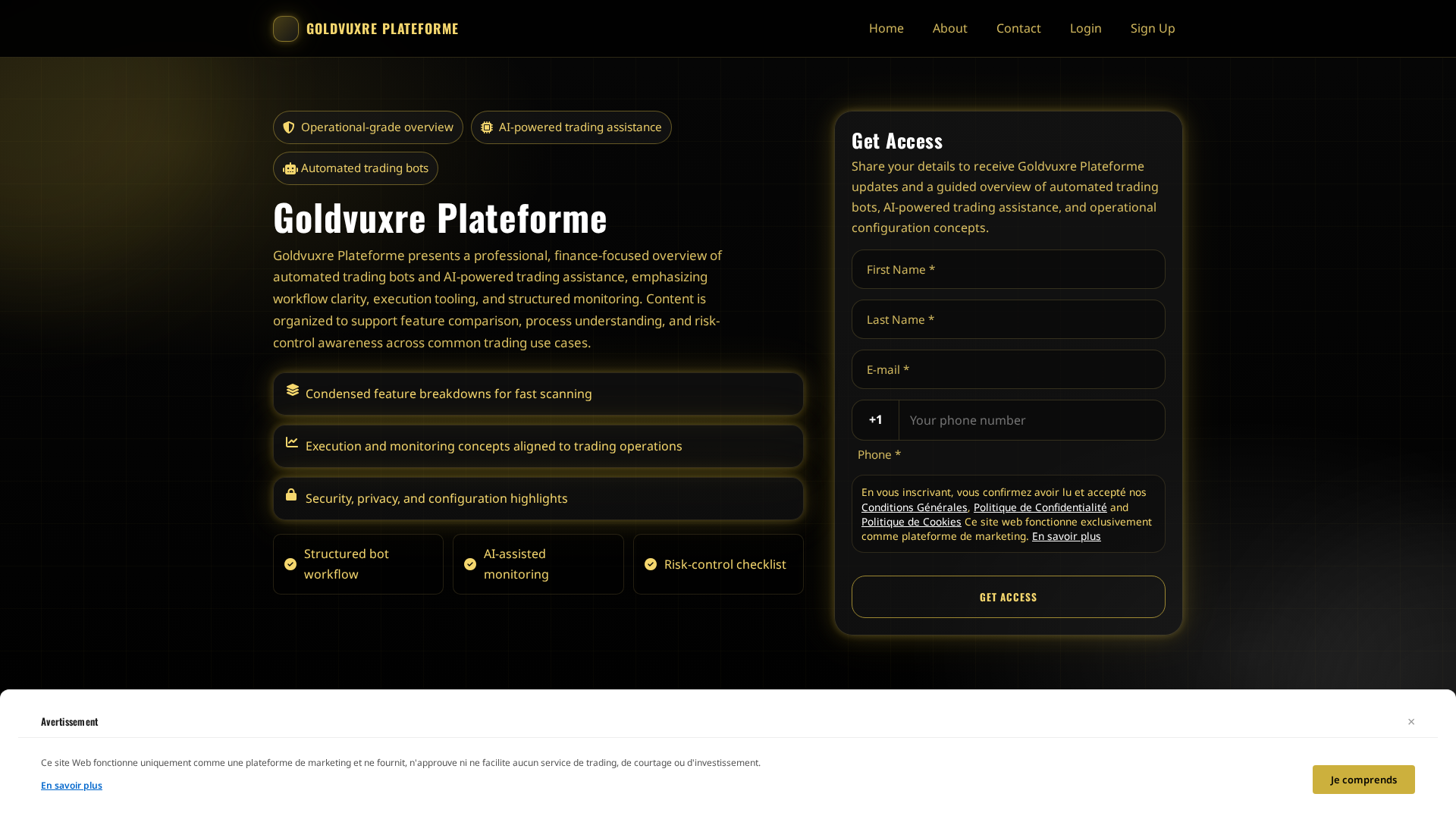 Screenshot of goldvuxreplateforme.digital