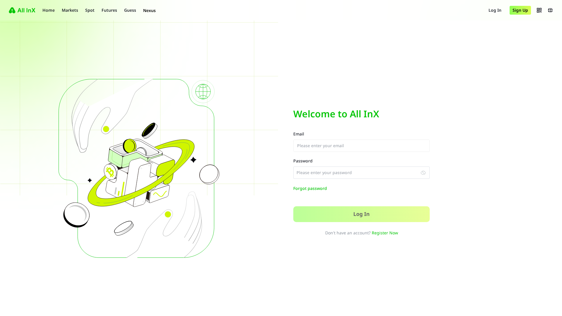 Screenshot of allinx-exchange-login.com