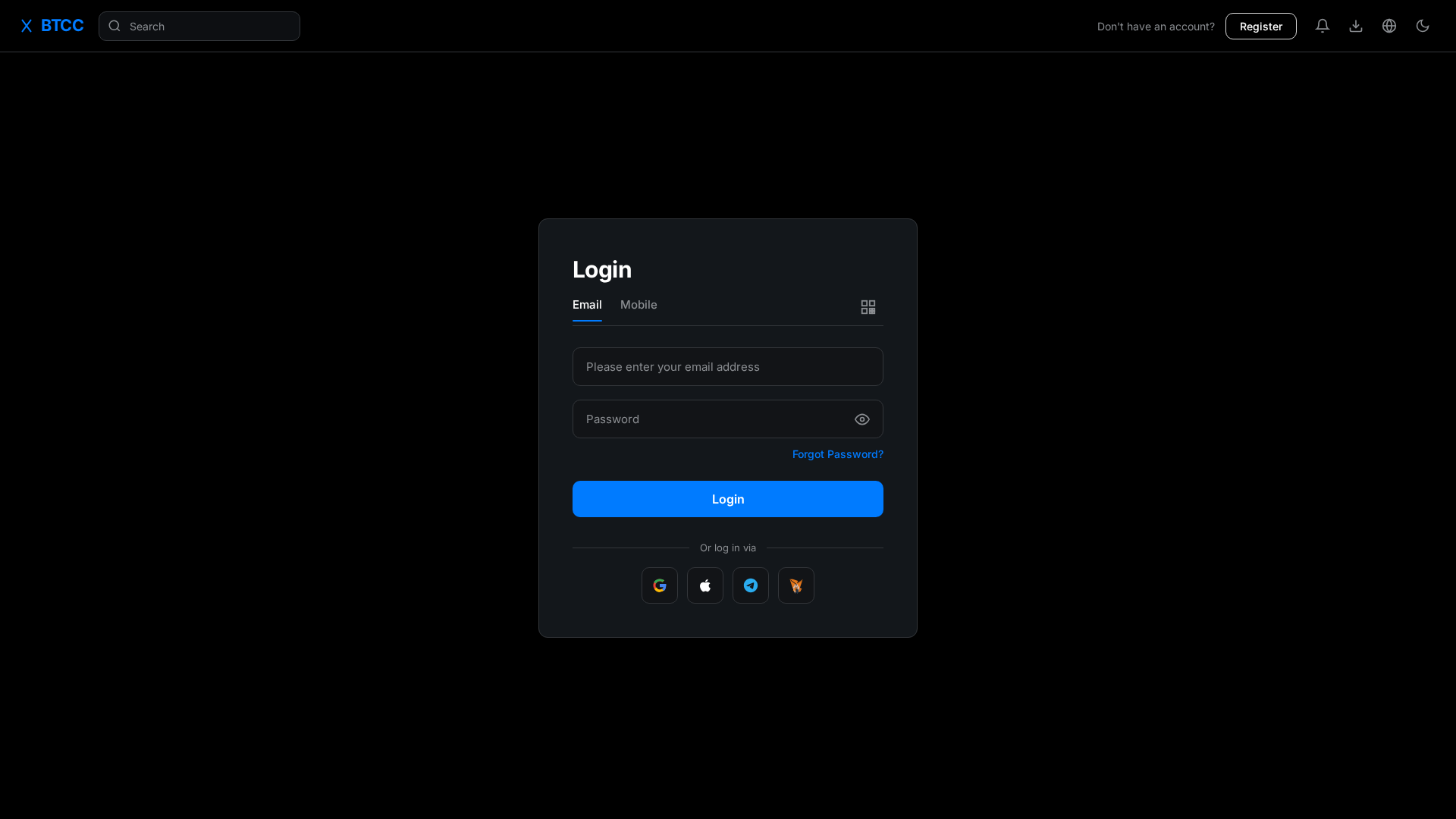 Screenshot of btcc-exchange-login.com