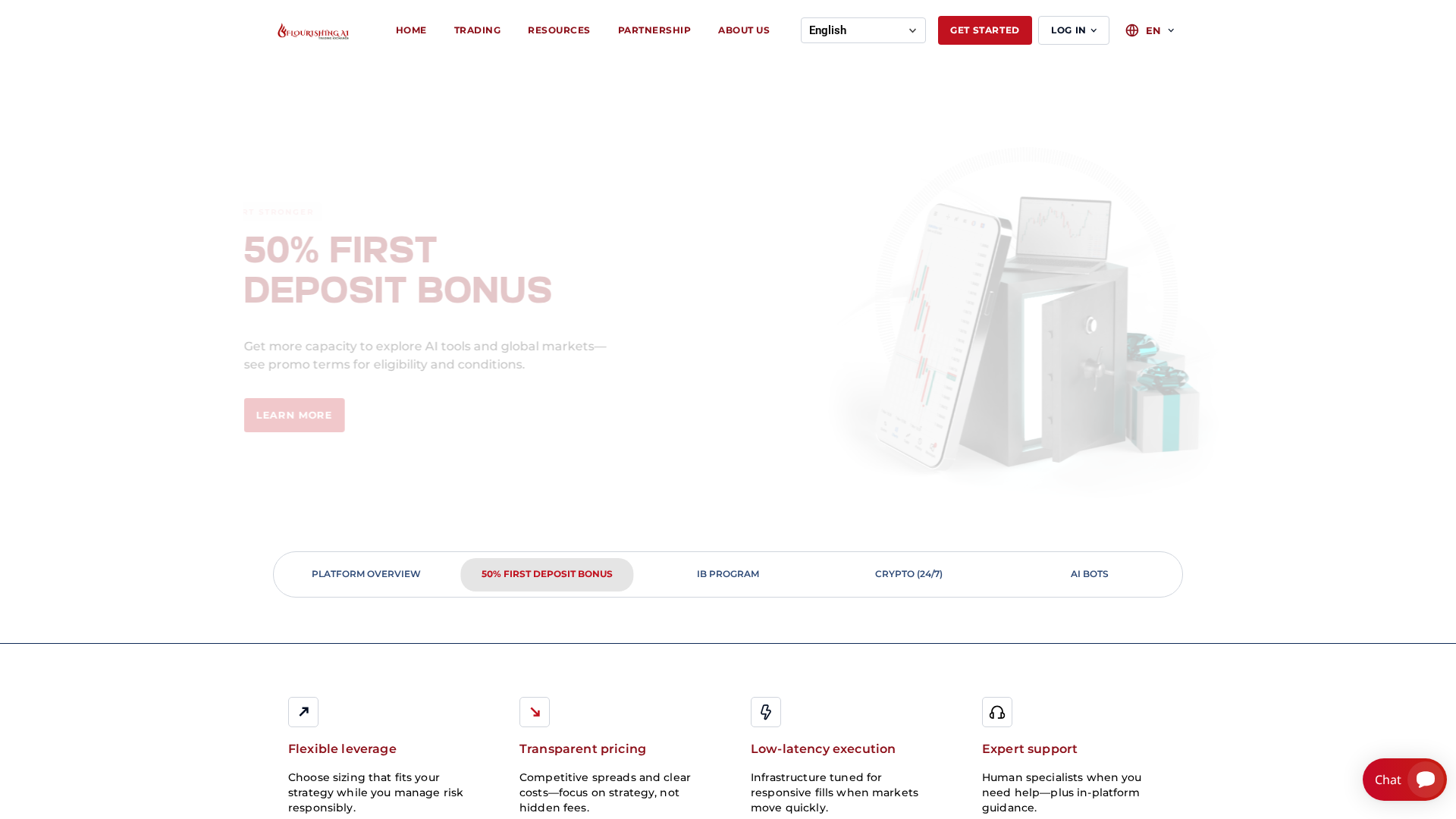 Screenshot of flourishaitradingxchange.com