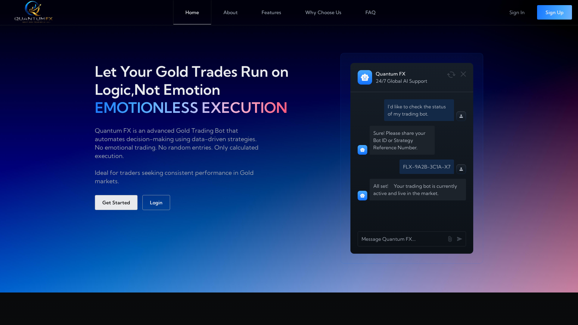 Screenshot of quantumfx.cloud