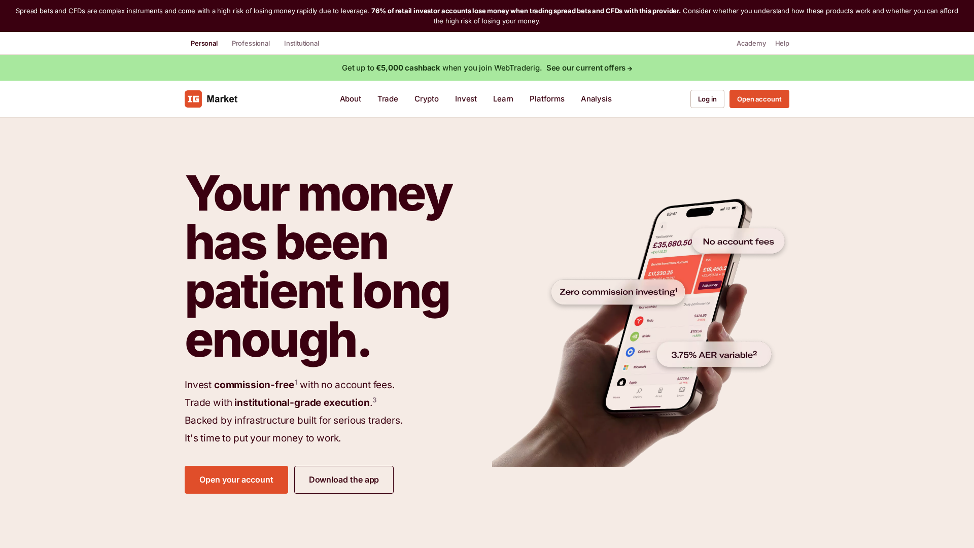 Screenshot of webtraderig.co.uk