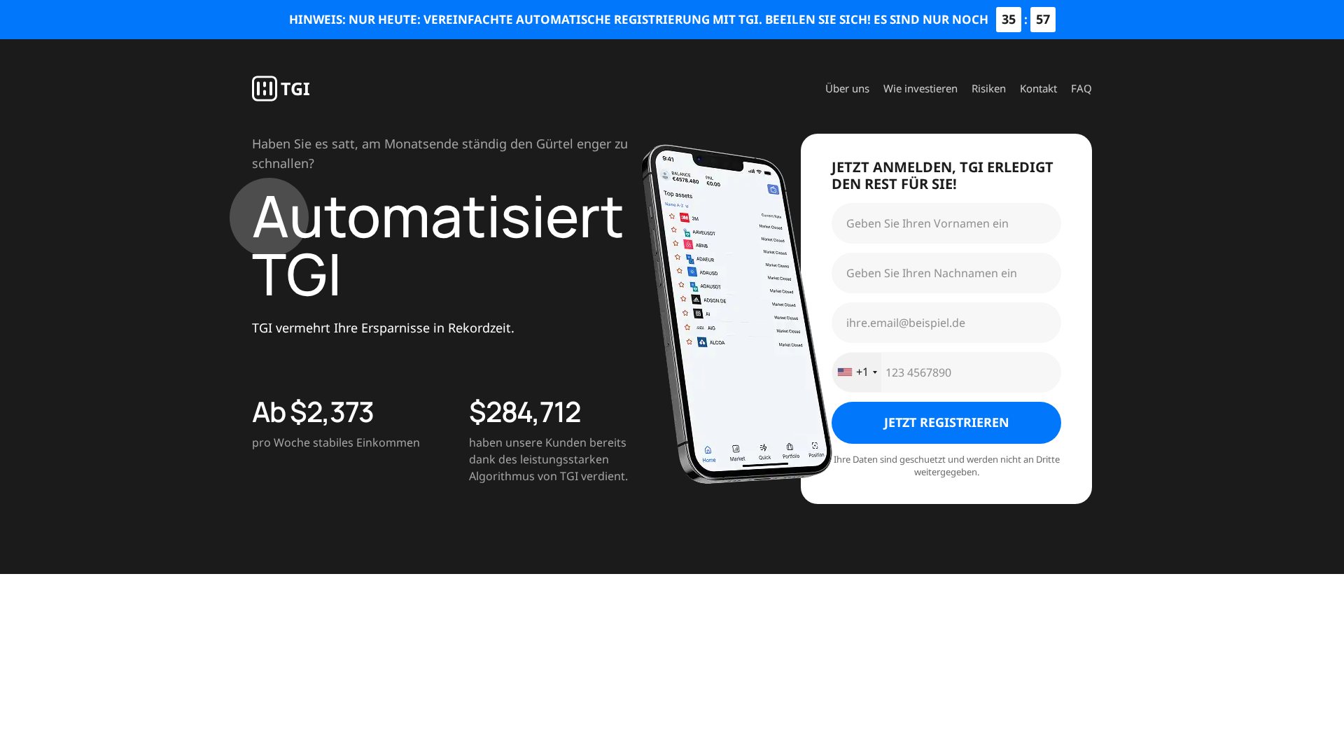 Screenshot of tgitrade.de