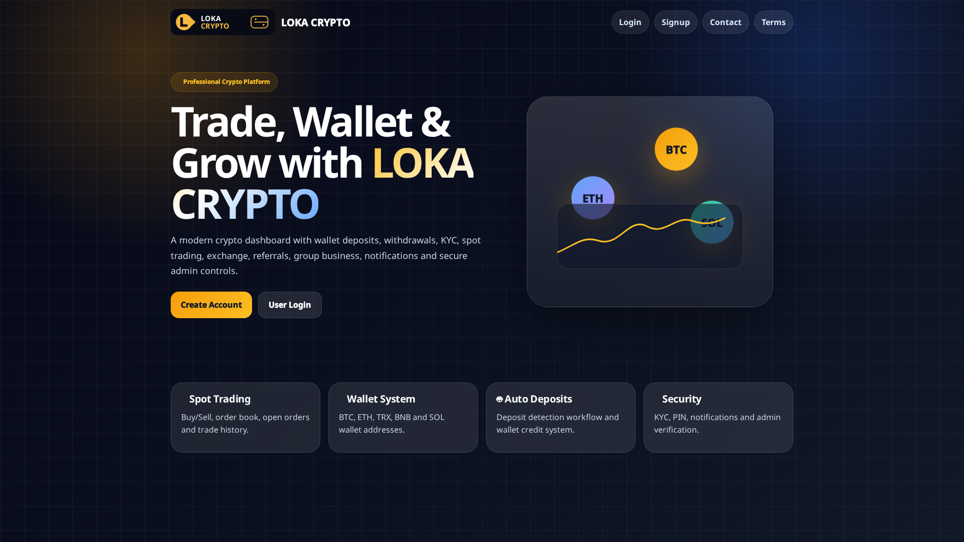 Screenshot of lokacrypto.com