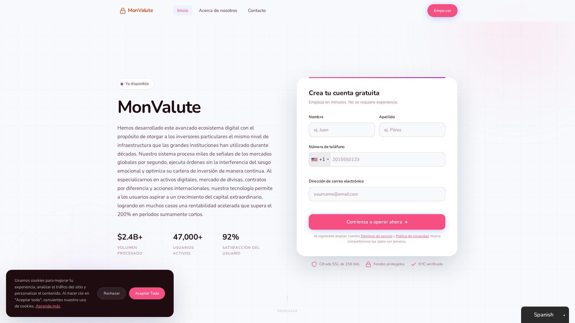 Screenshot of monvalute-crypto.com