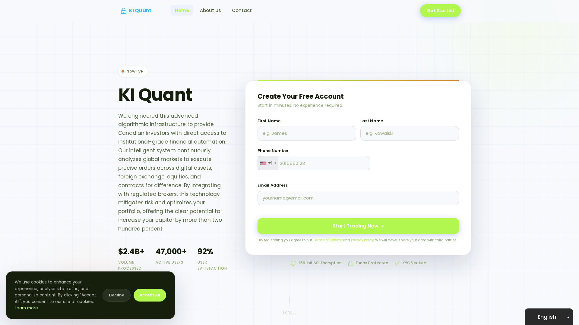 Screenshot of kiquant.org