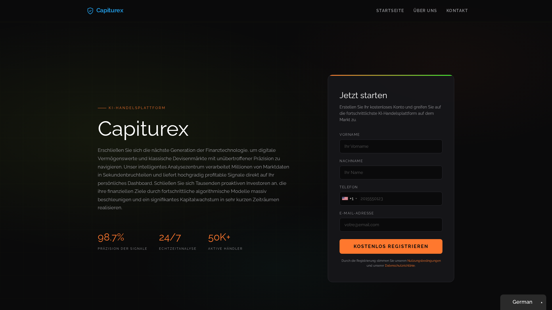 Screenshot of capiturex-trading.com