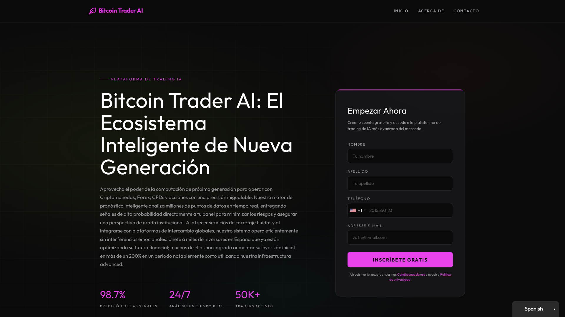 Screenshot of bitcointrader-ai-platform.com