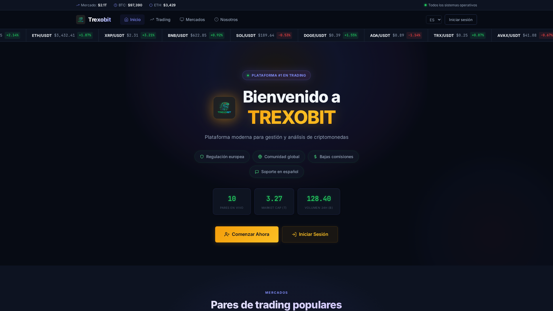 Screenshot of trexodex.com
