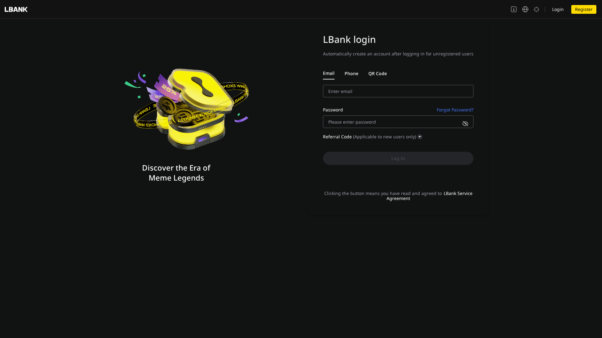 Screenshot of lbank-kor.com