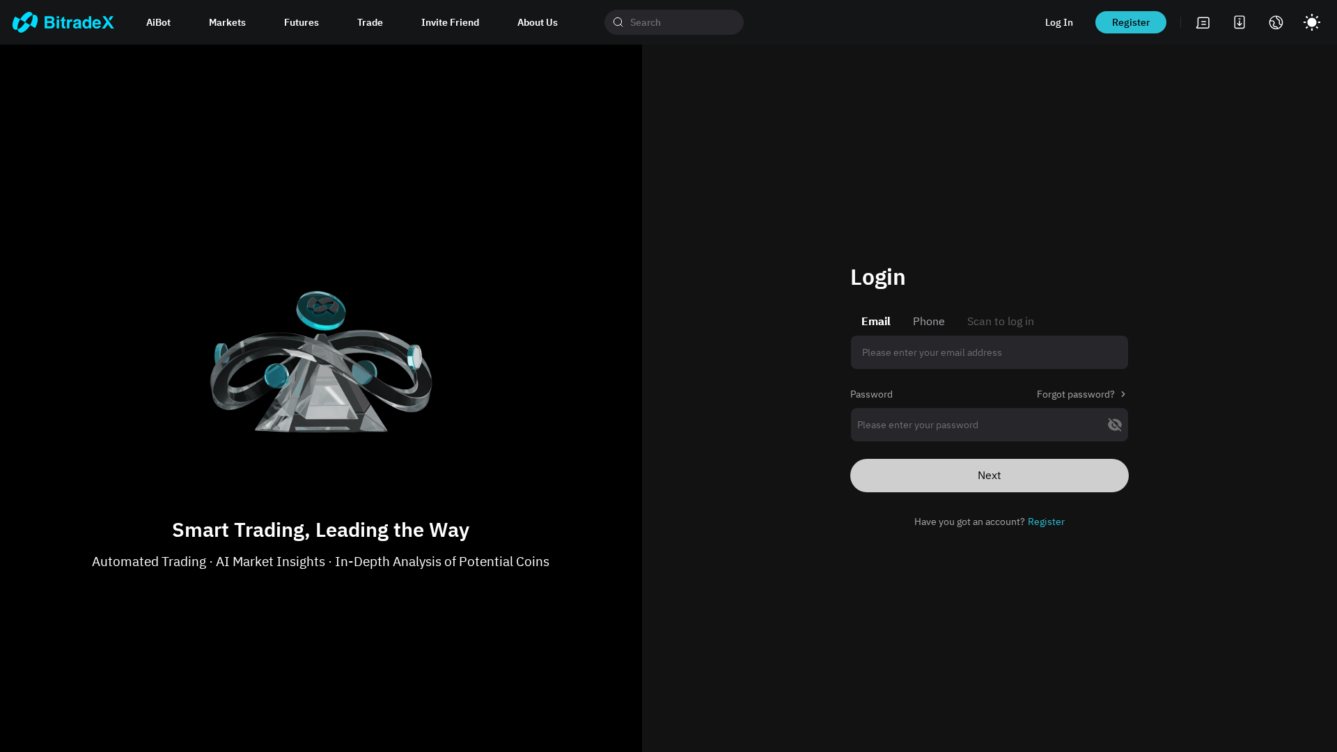 Screenshot of bitradex-login.com