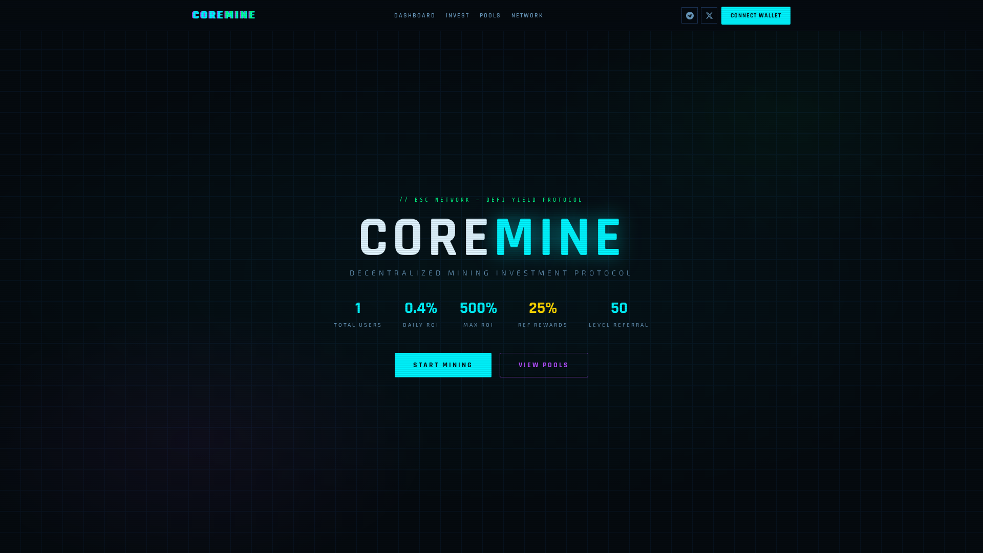Screenshot of tetherminer.xyz