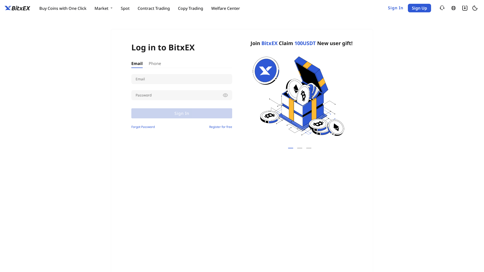 Screenshot of bitxex-login.com