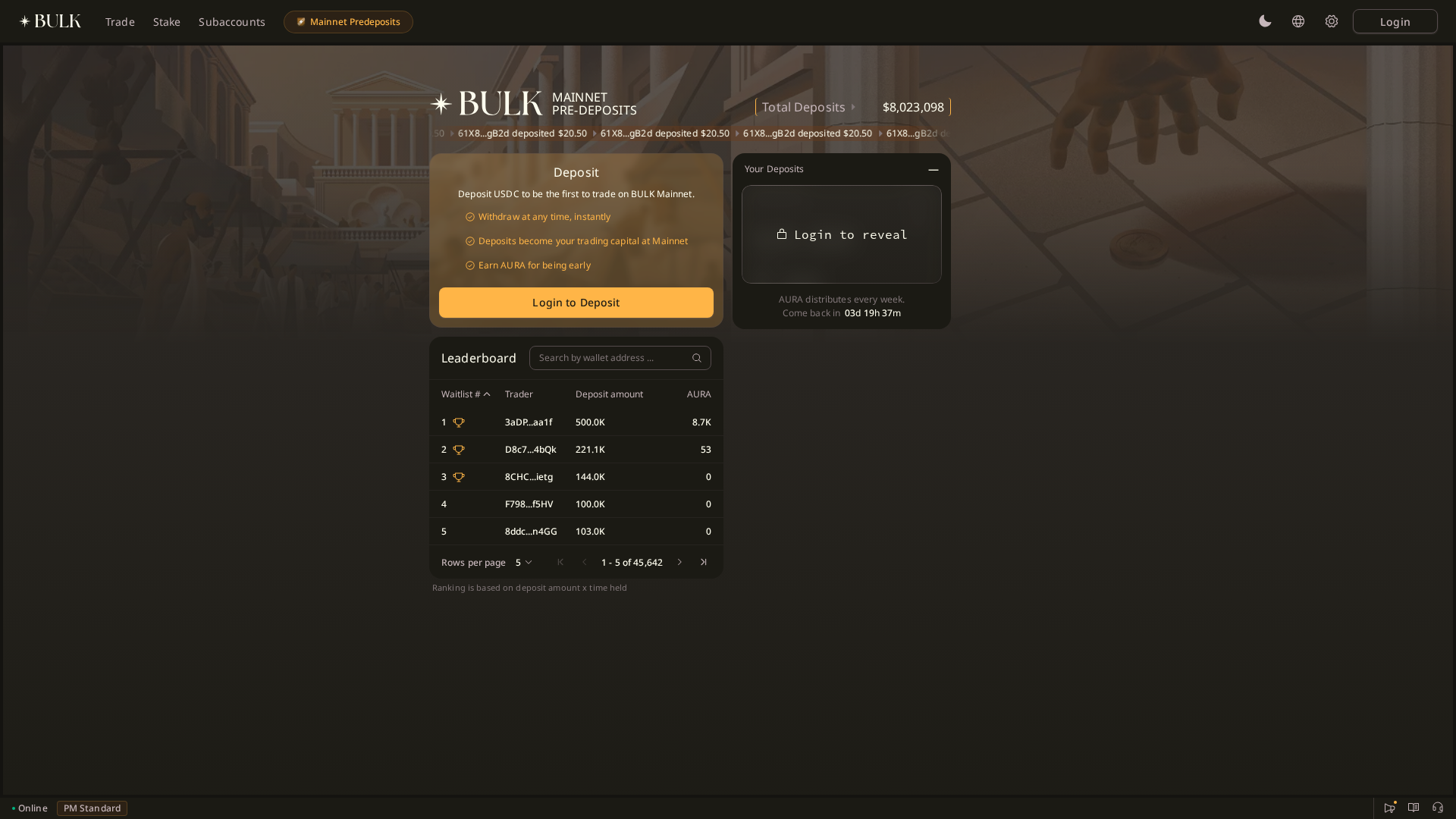 Screenshot of bullk.trade