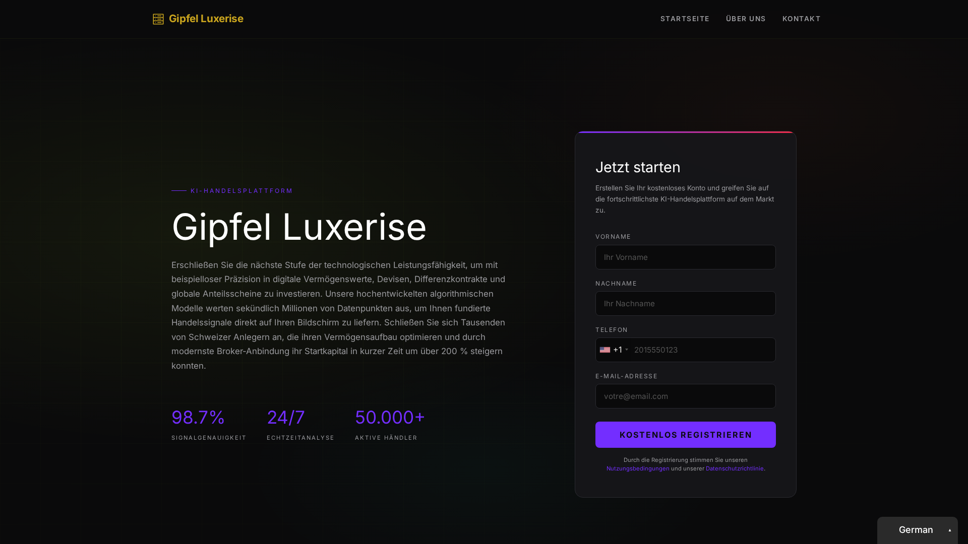 Screenshot of gipfelluxerise.org