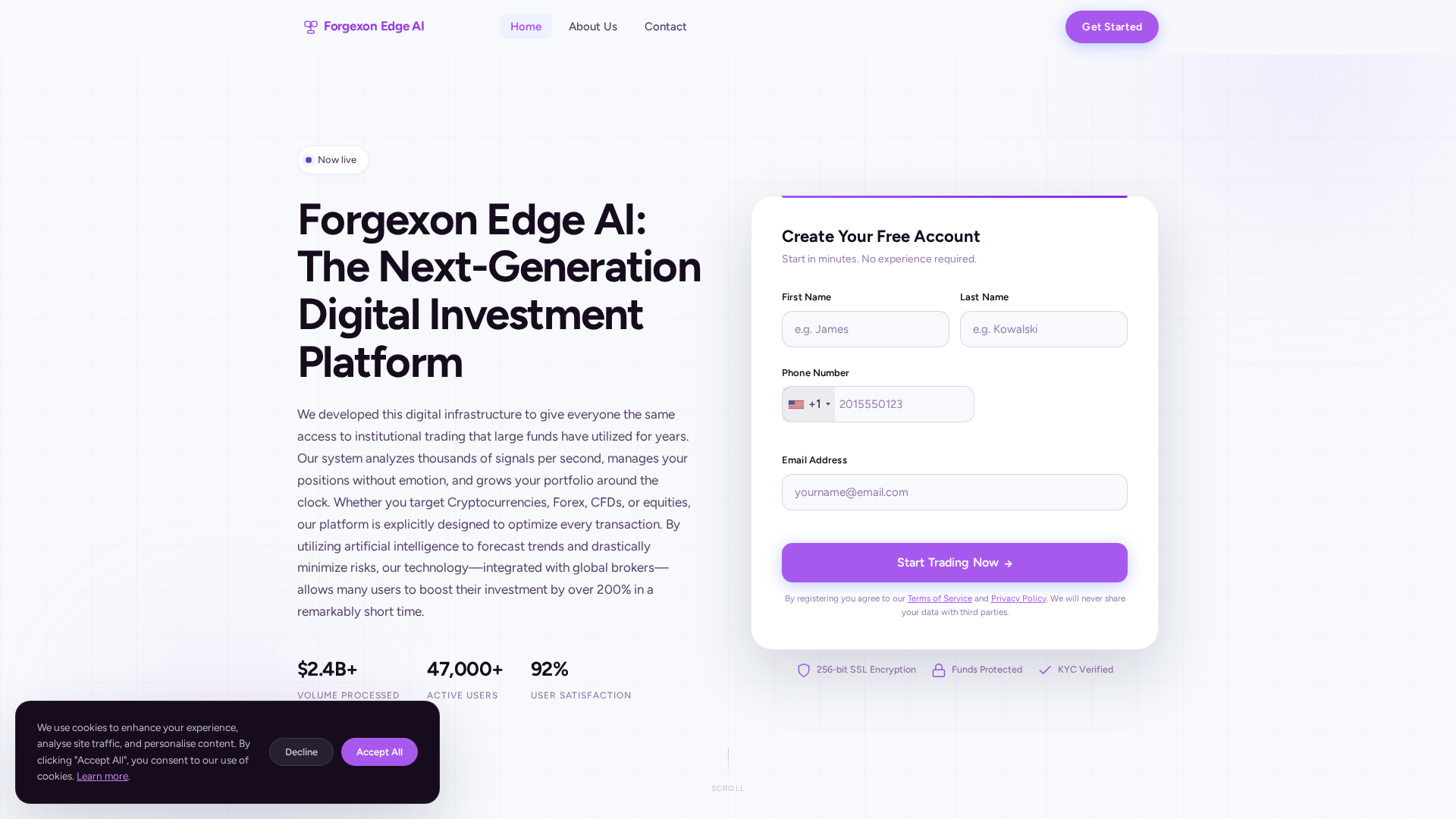 Screenshot of forgexonedgeai.org