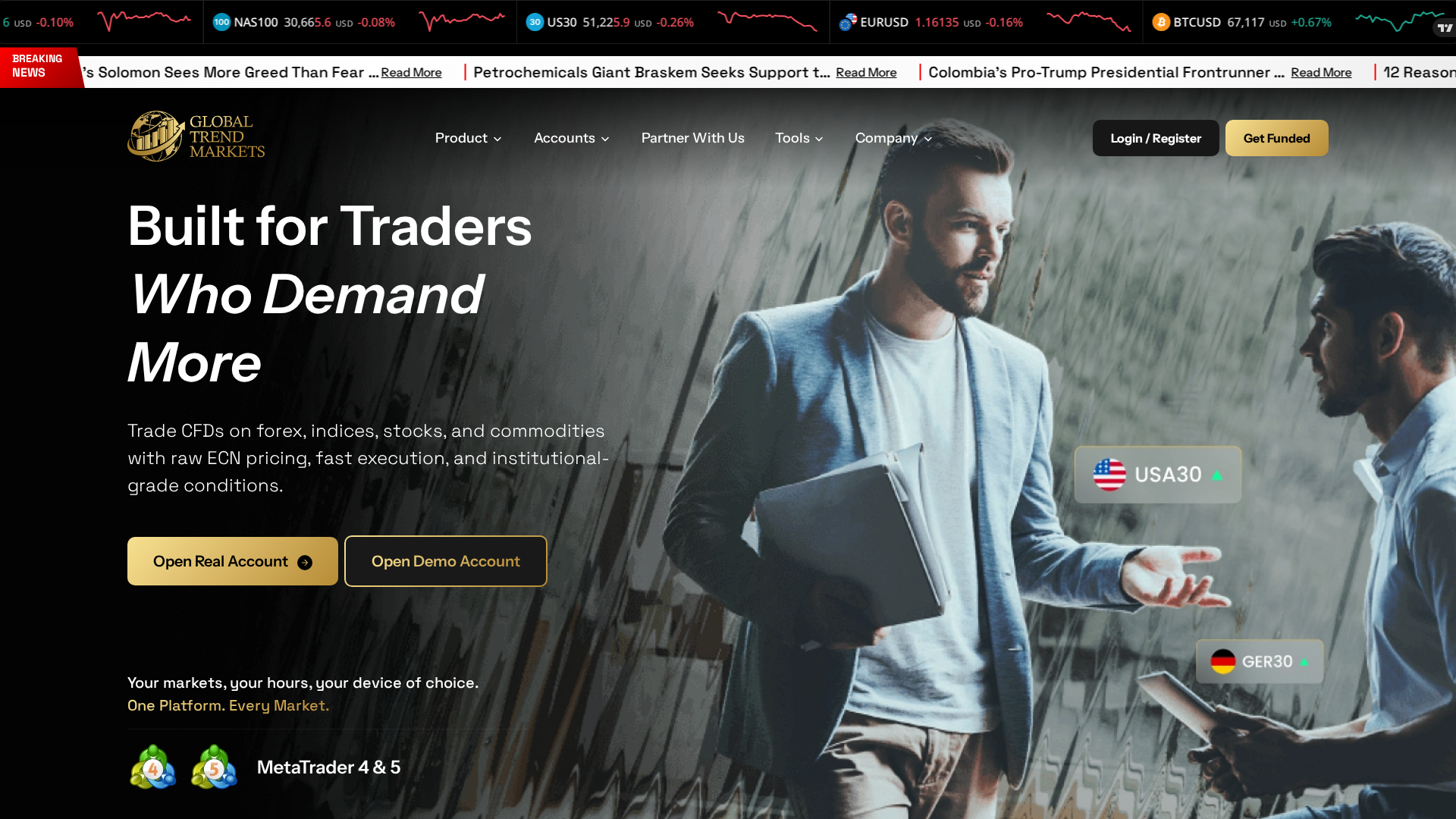 Screenshot of globaltrendmarkets.com