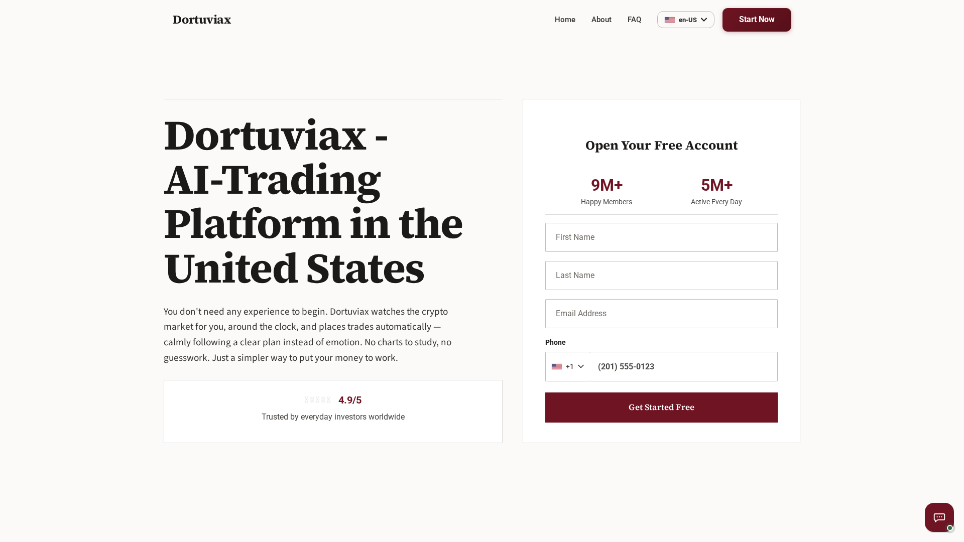 Screenshot of dortuviax-ai.com