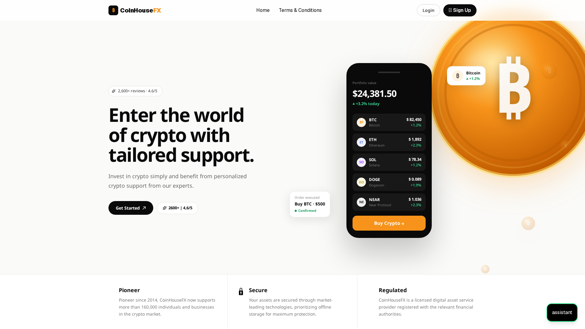 Screenshot of coinhousetradingfx.com