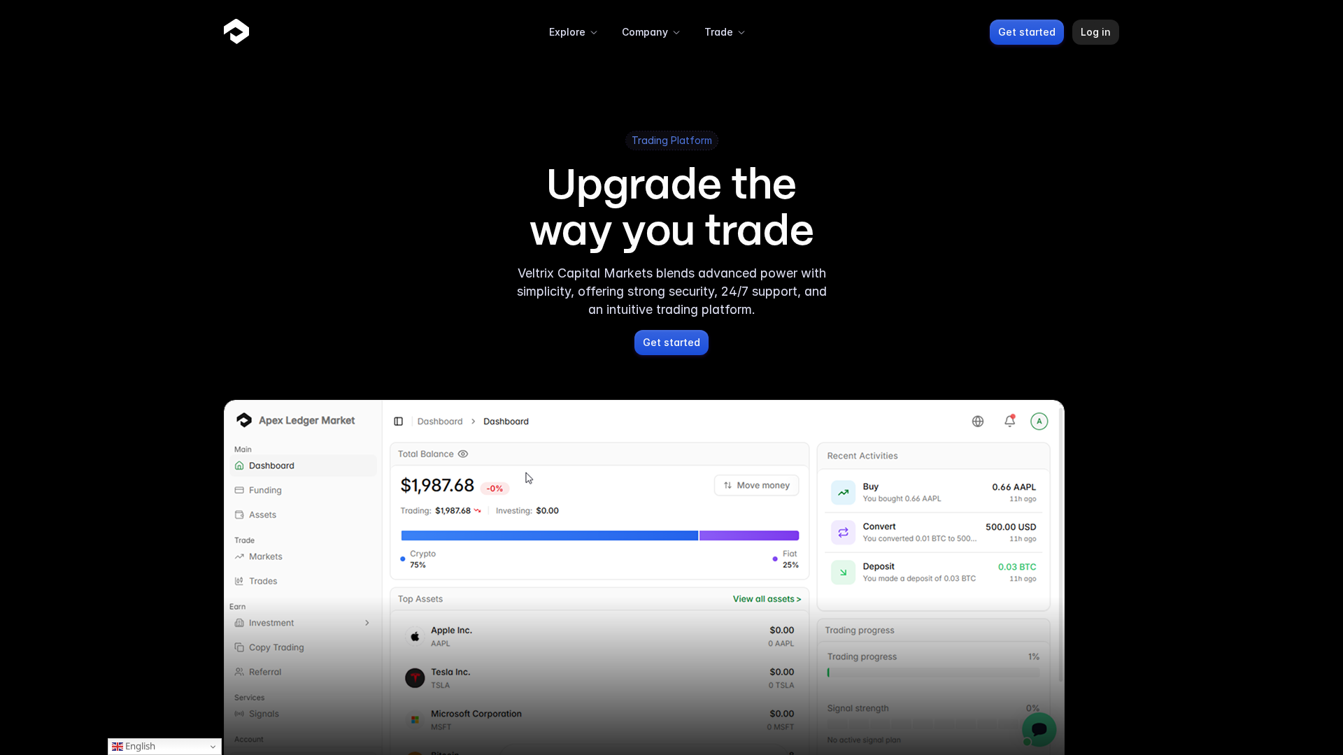 Screenshot of veltrixcapitalmarkets.com