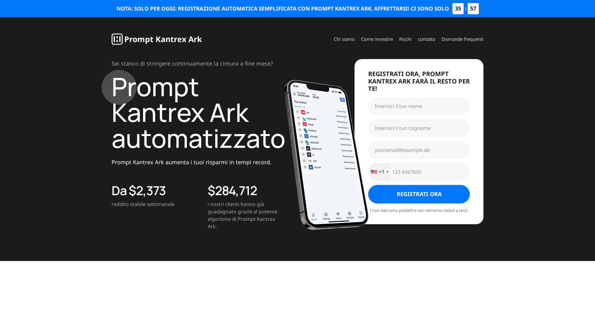 Screenshot of promptkantrexarktrade.com