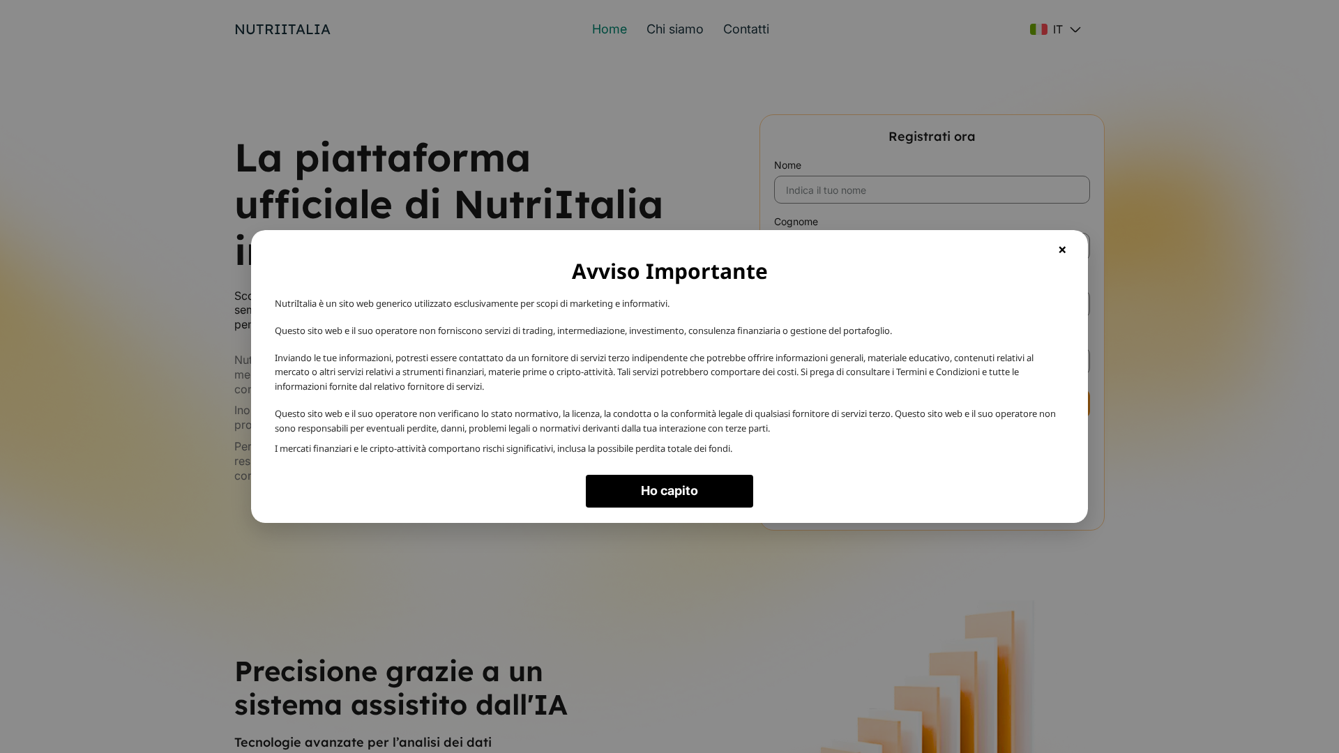 Screenshot of nutriitalia-app-ai.live