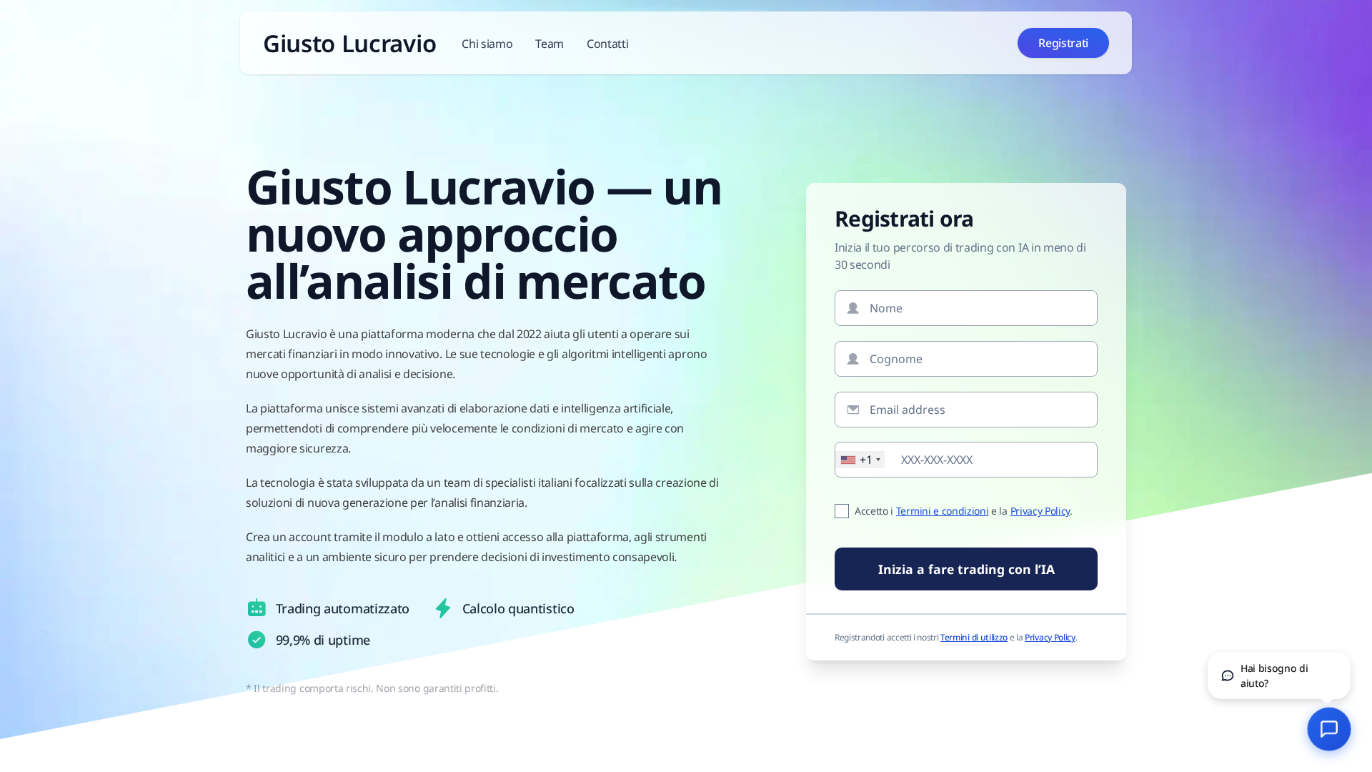Screenshot of giustolucravio-ai.com