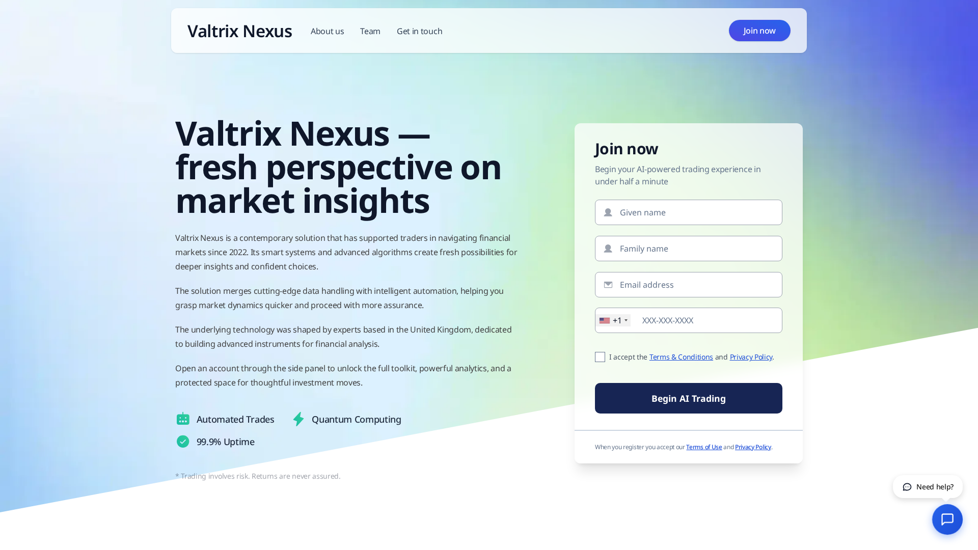 Screenshot of valtrixnexus-uk.com