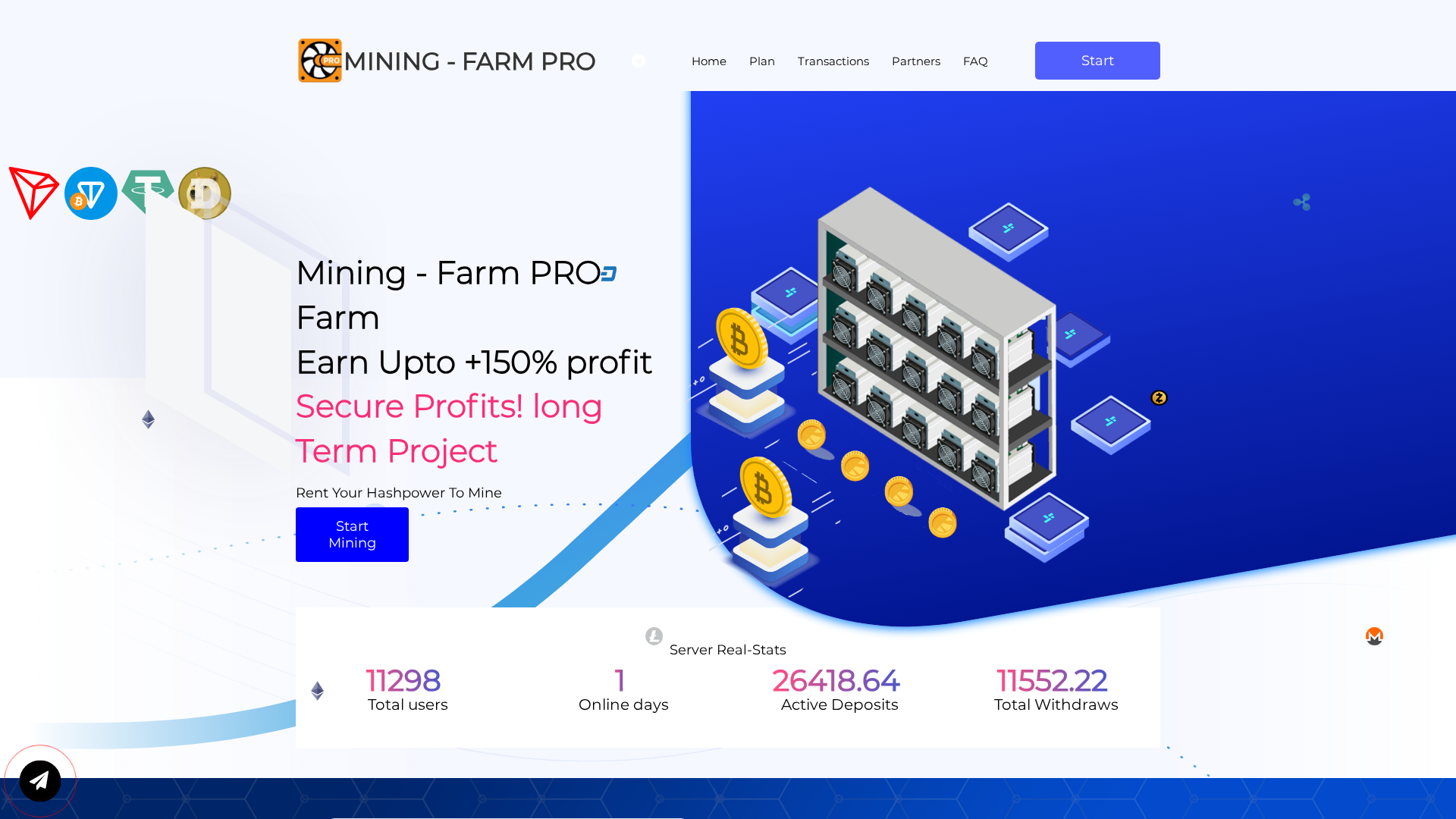 Screenshot of miningfarmpro.space