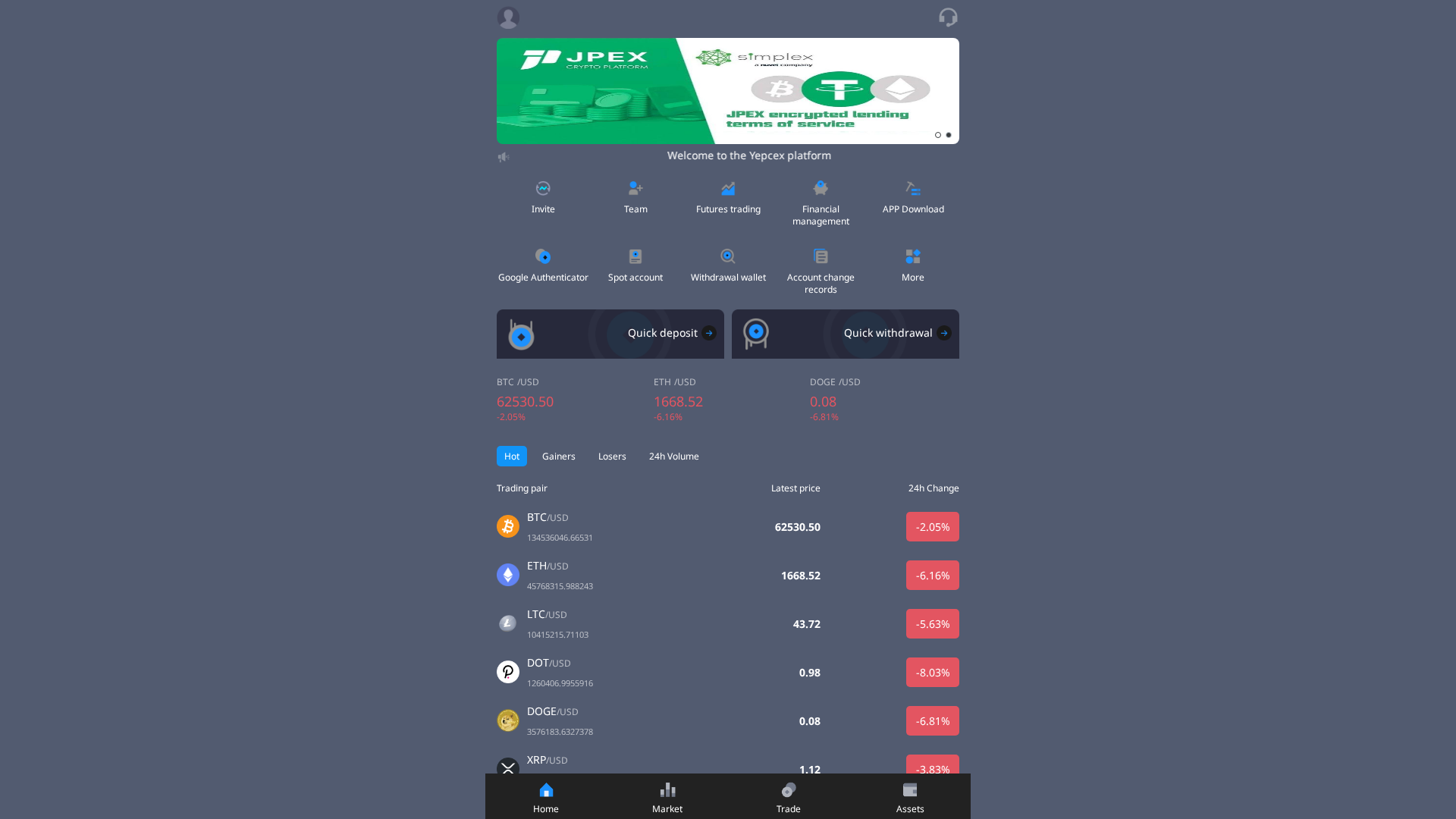 Screenshot of yepcex.cc