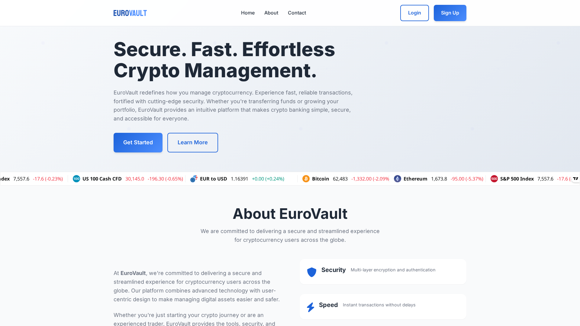 Screenshot of euro-vault.pro