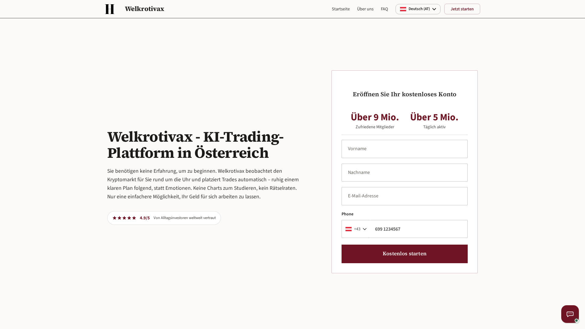 Screenshot of welkrotivax-ai.at