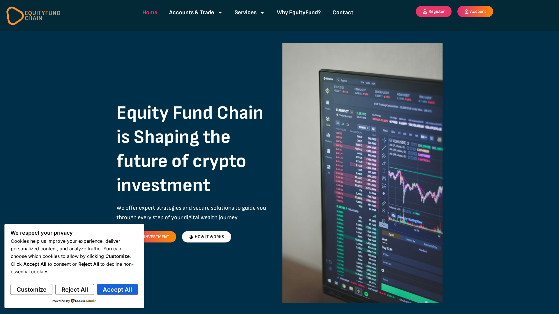 Screenshot of equityfundchain.com