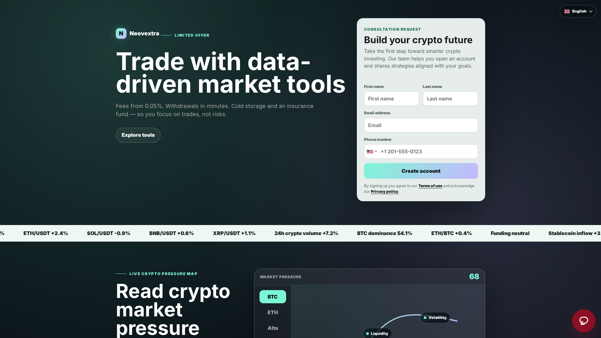 Screenshot of neovextra-platform.com