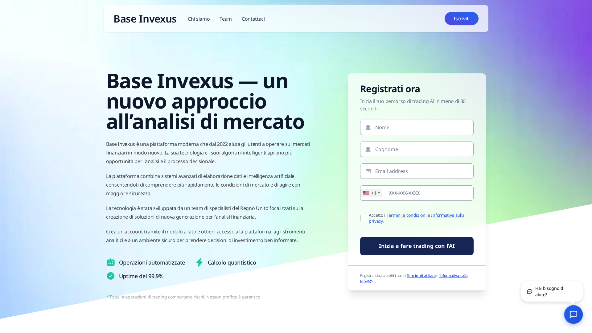 Screenshot of baseinvexus-ai.com
