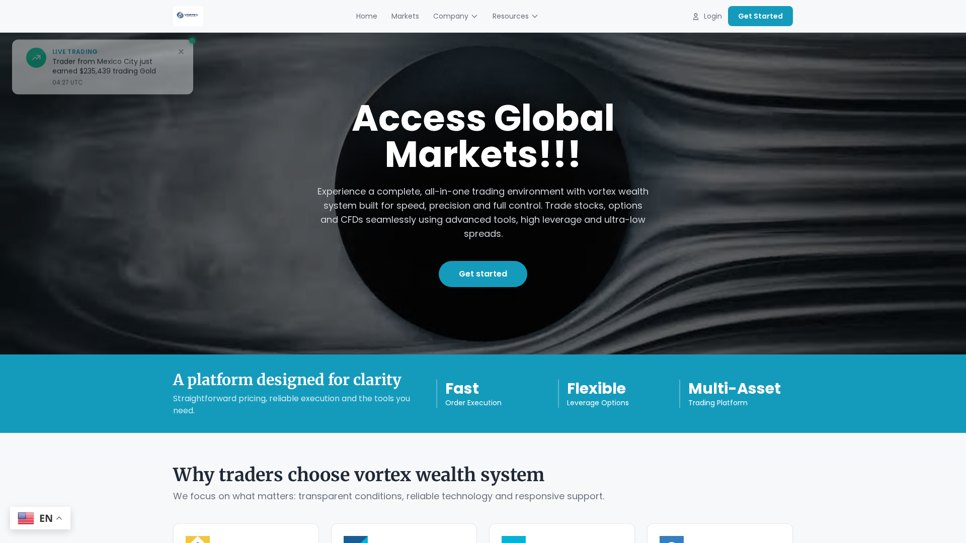 Screenshot of vortexwealthsystem.com
