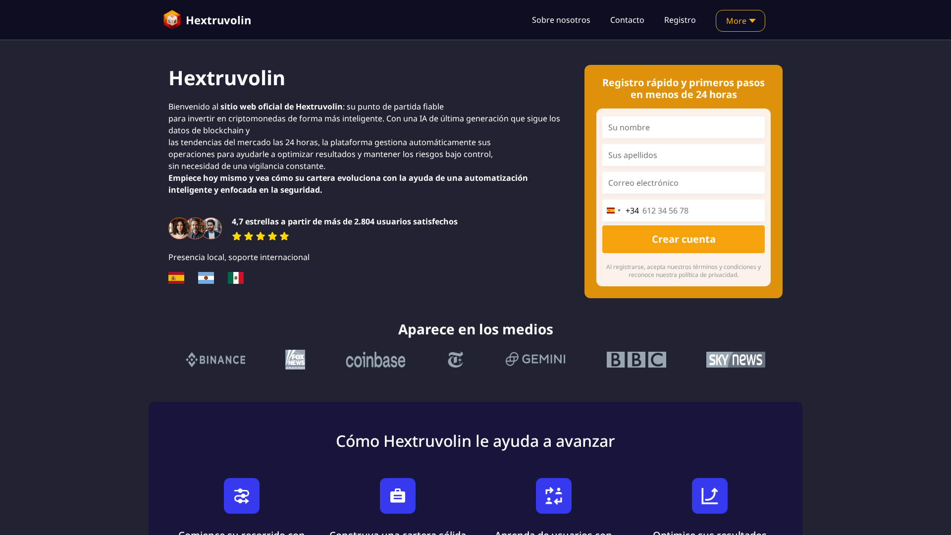 Screenshot of hextruvolin-ai.es