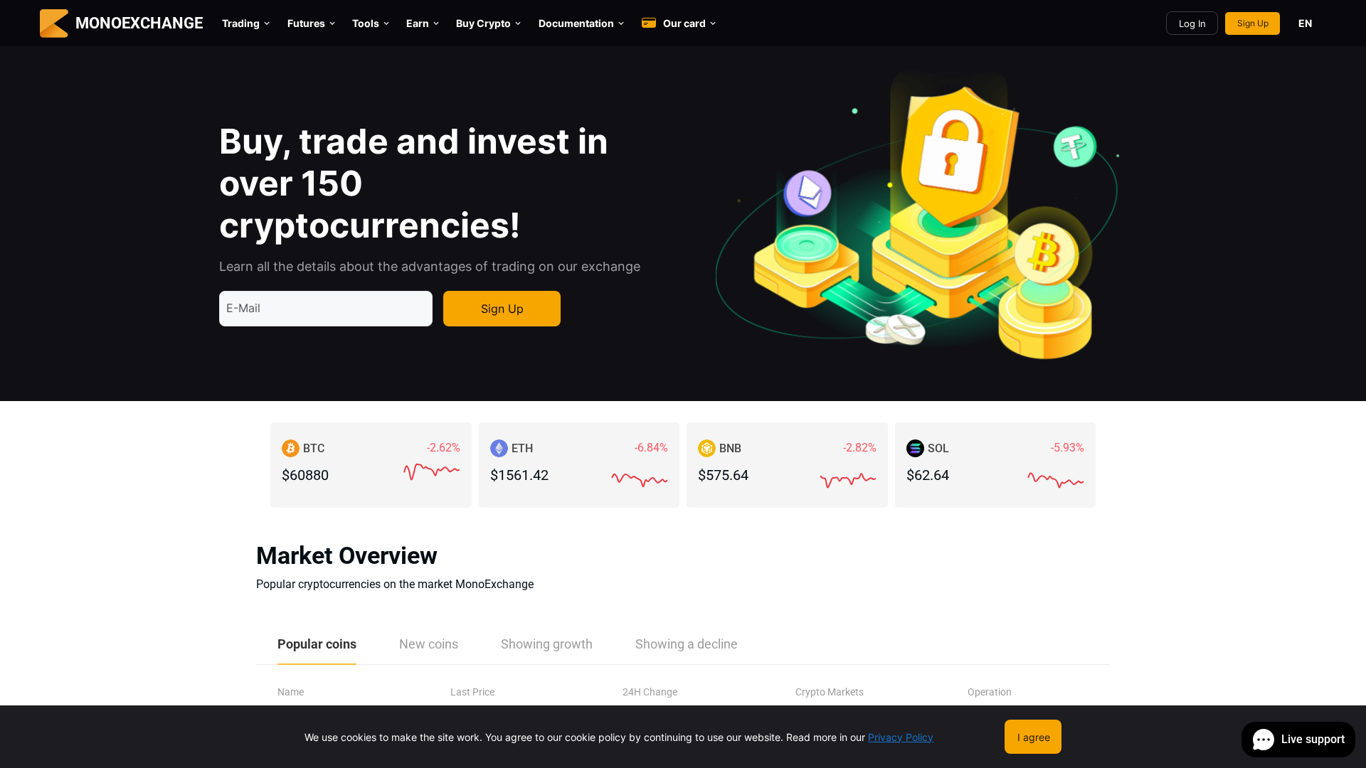 Screenshot of monoexchange.org