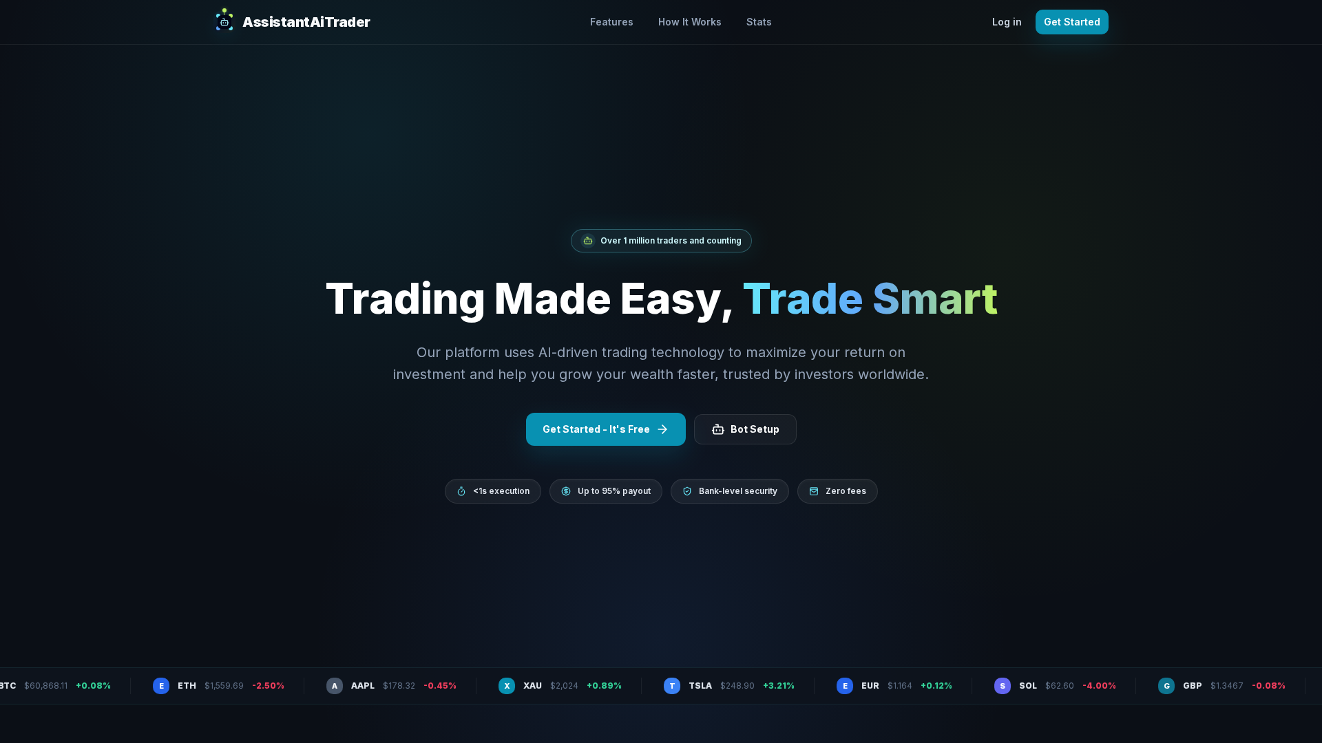 Screenshot of assistantaitrader.com