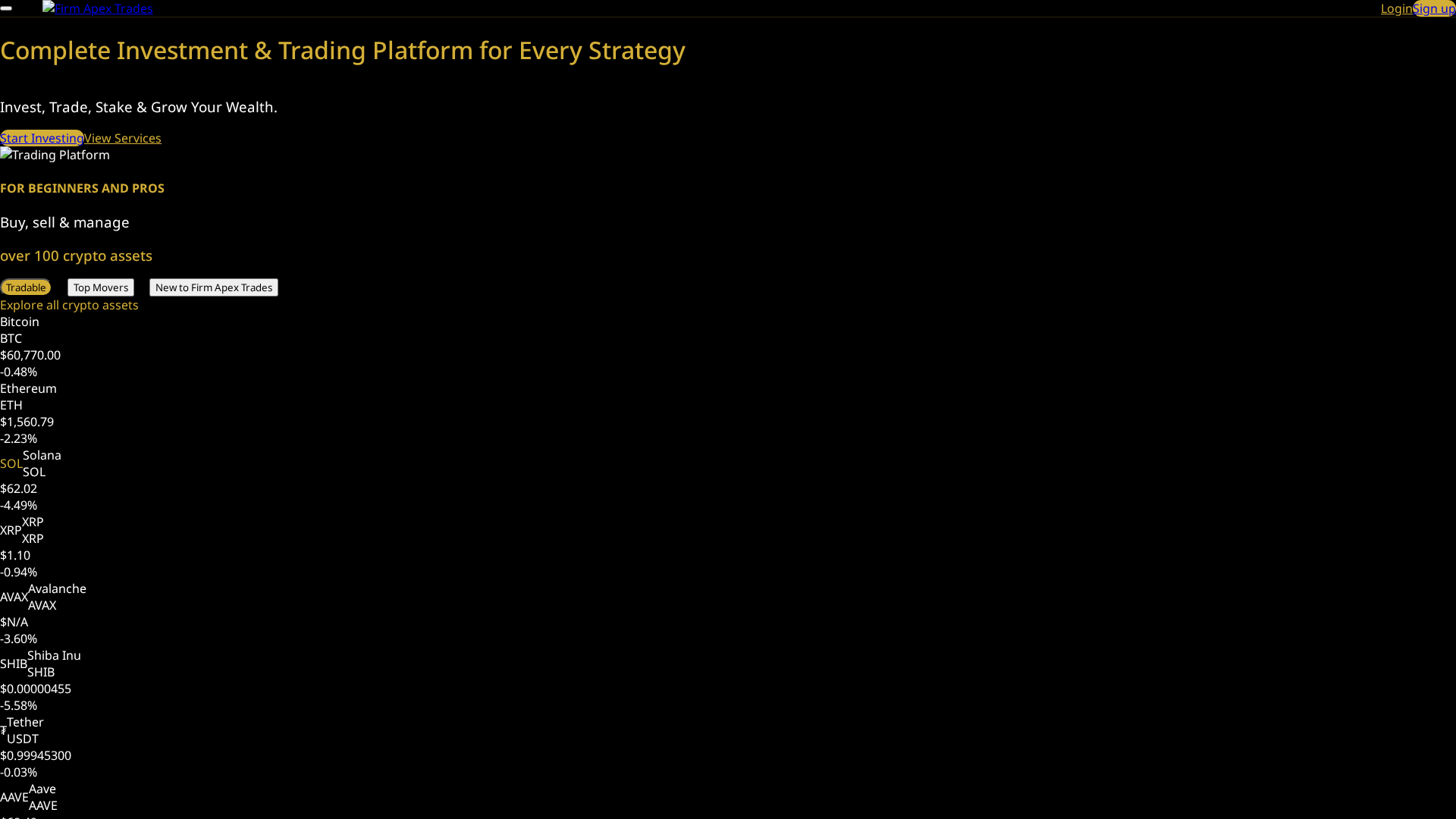 Screenshot of firmapextrades.com